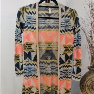 Printed Knee-Length Cardigan